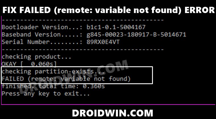 fix FAILED remote variable not found error