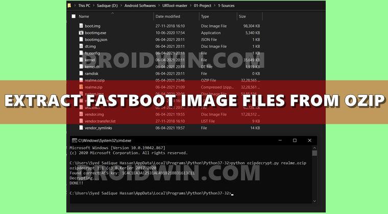 how to extract fastboot images img file from realme oppo ozip firmware rom