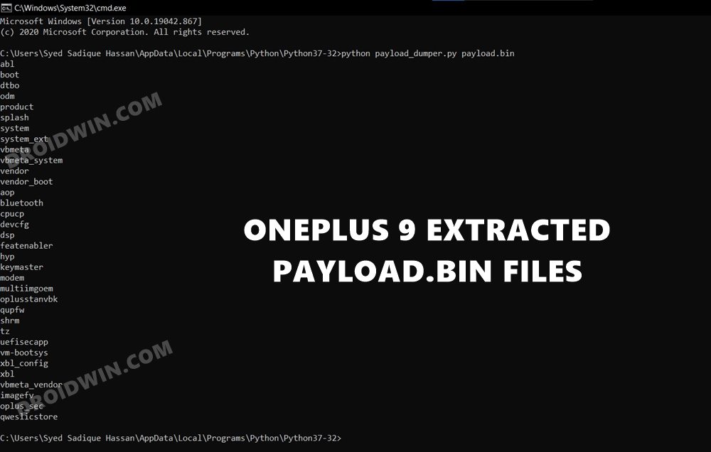 oneplus 9 extract payload.bin fastboot firmware file