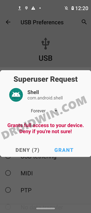 super user request adb shell su command magisk