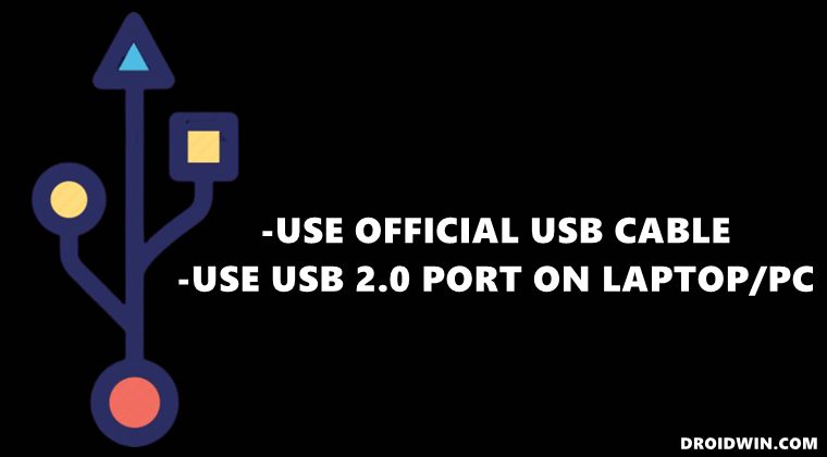 use usb 2.0 port fix (FAILED (Write to device failed (Invalid argument))
