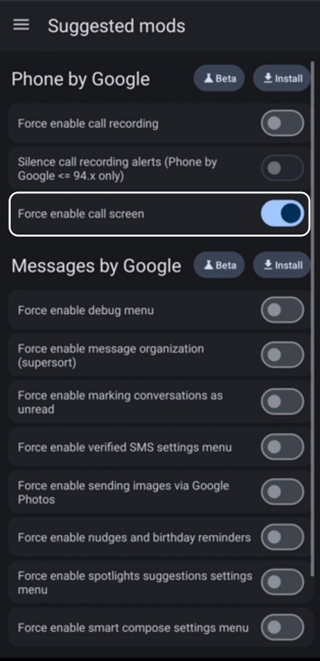 enable Google Call Screening android
