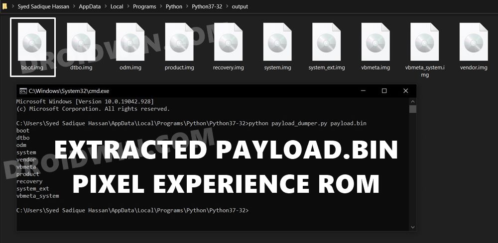 extract paylod.bin boot.img pixel experience rom magisk root