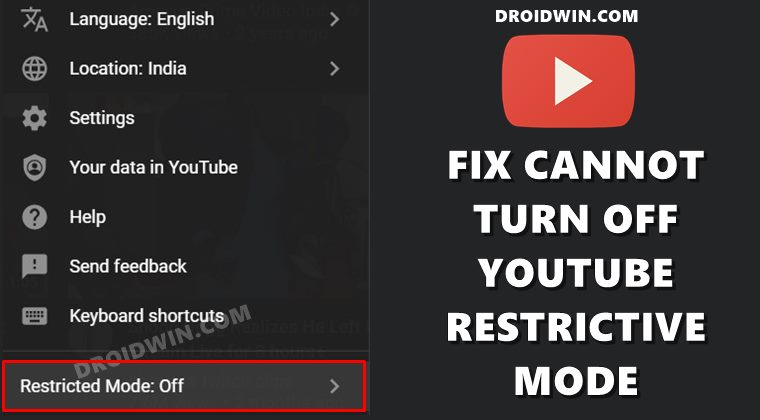 fix cannot turn off restrictive mode in youtube
