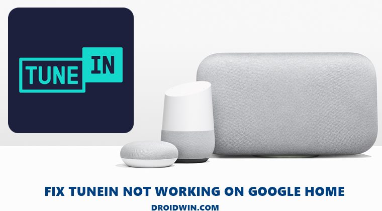 fix tunein not working on google home