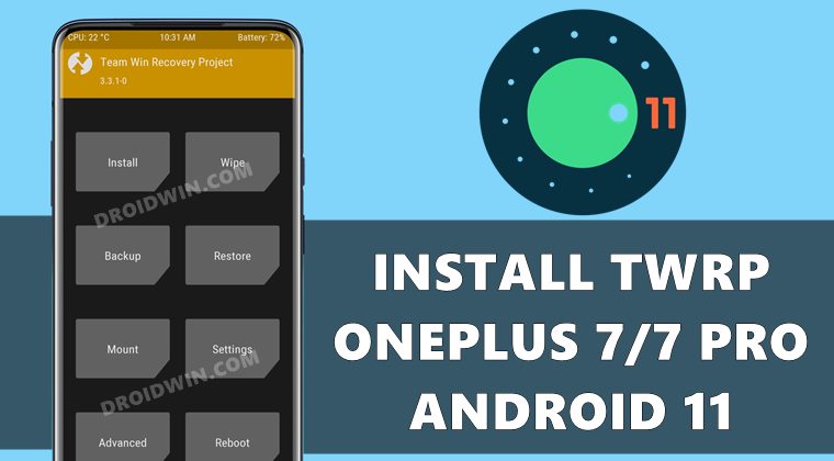 install twrp recovery oneplus 7 pro android 11
