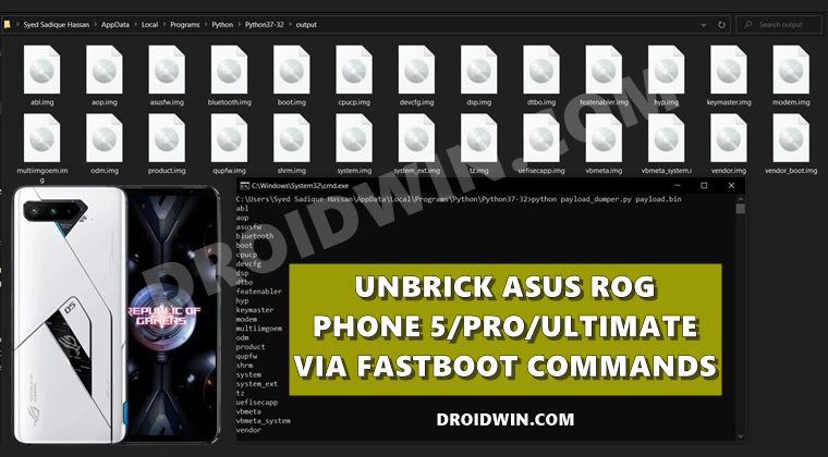 unbrick asus rog phone 5 fastboot commands