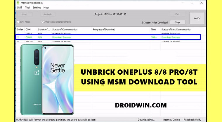 unbrick oneplus 8 pro 8t using msm download tool