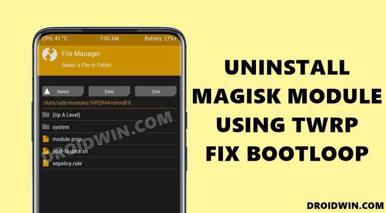 После установки модуля magisk телефон bootloop