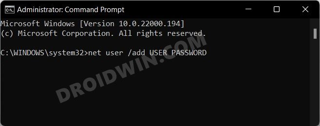 Create a New Local Account in Windows 11 via Command Prompt