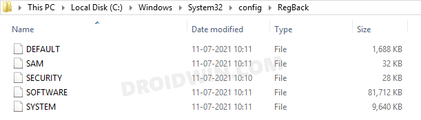 Fix Windows Registry Backup RegBack Folder is Empty