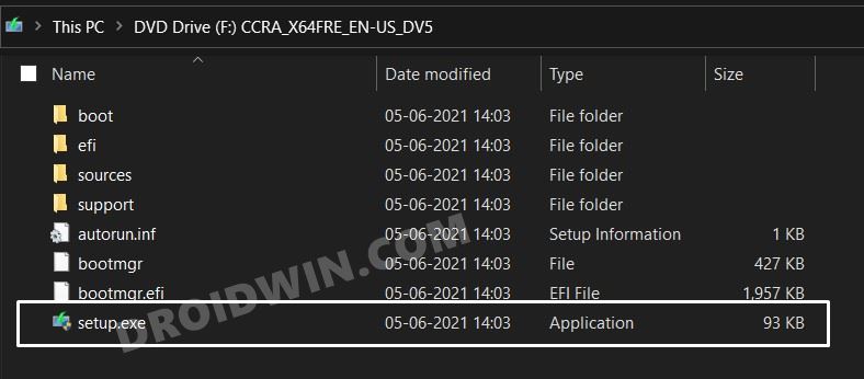 Windows 11 Insider Preview build setup file