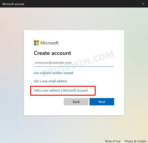 add new user windows 11 without microsoft account