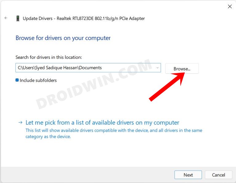 browse for drivers windows 11