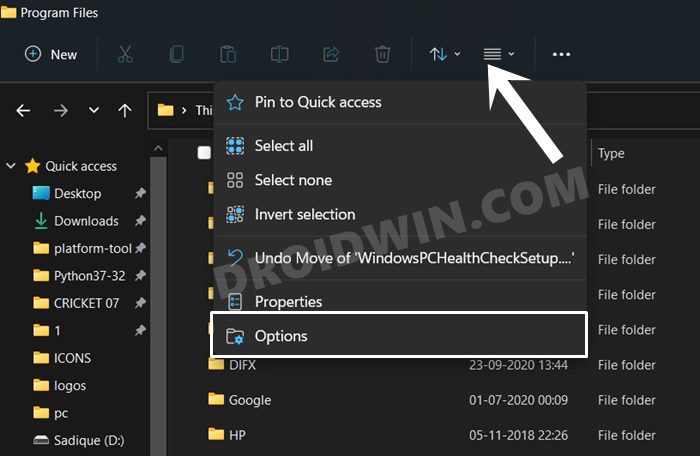 decrease space between folders in windows 11