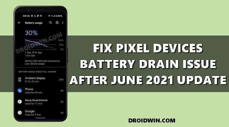 fix pixel 5 battery drain issue after june 2021 security update