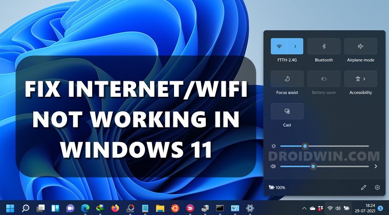fix wifi internet not working windows 11