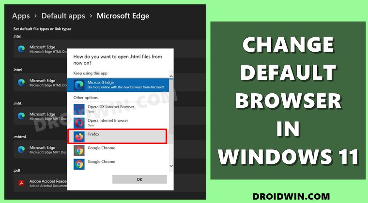 how to change default browser in windows 11