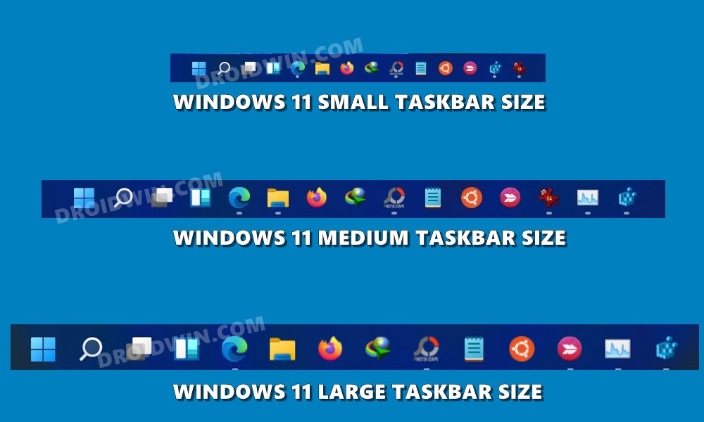 change taskbar size windows 11