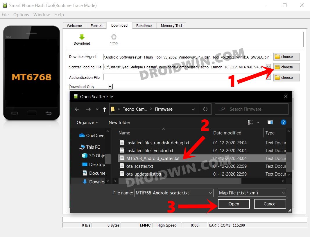 load android scatter file flash firmware sp flash tool