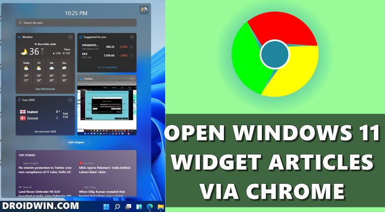 open windows 11 widget articles via chrome