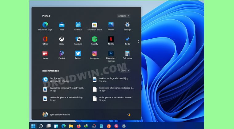 how to send windows 11 taskbar icons to left side