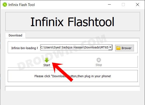 start infinix flash tool