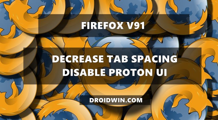decrease tab spacing and disable proton ui in firefox