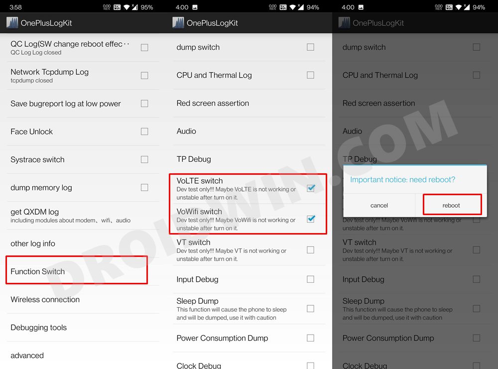 enable volte and vowifi on any oneplus phone