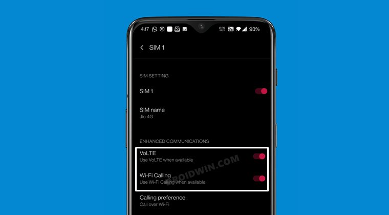 how to enable volte vowifi on oneplus