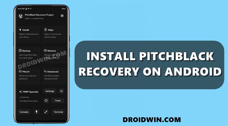 how to install pitchblack recovery on android