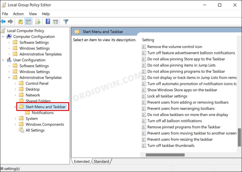remove recommended section from windows 11 start menu