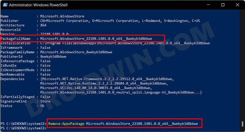  How to uninstall apps via Powershell in Windows 11