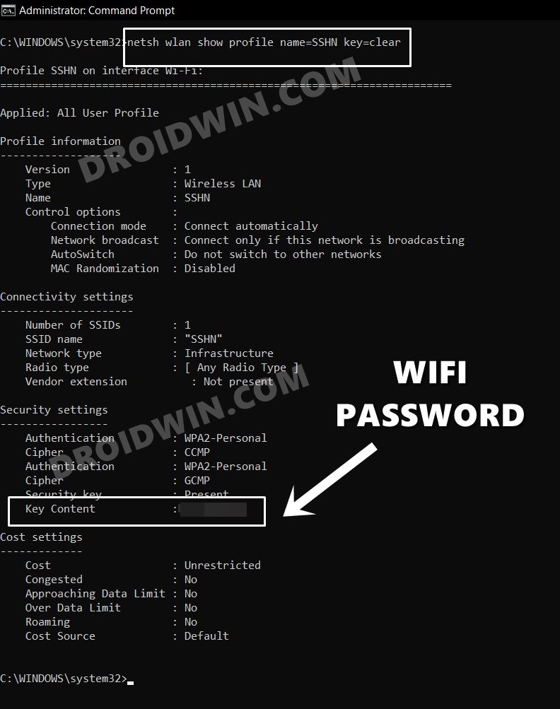 how to view saved wifi passwords in windows 11