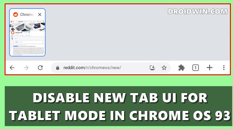 How to Disable New Tab UI for Tablet Mode in Chrome OS 93
