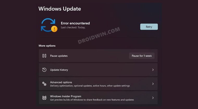How to Fix Error Encountered in Windows 11 Update