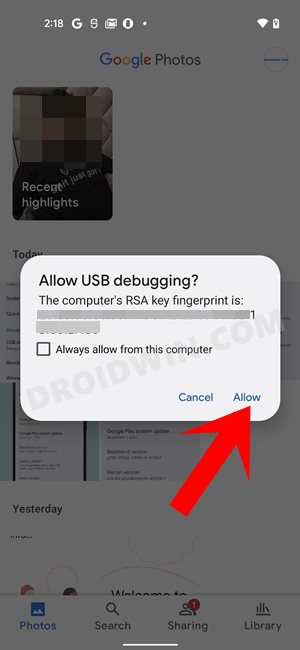 allow usb debugging android flash tool