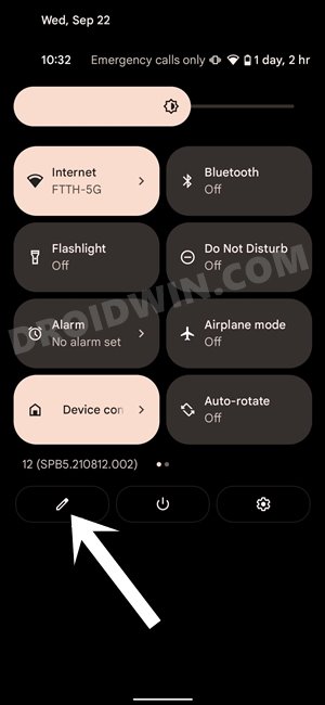 wifi quick setting toggle android 12