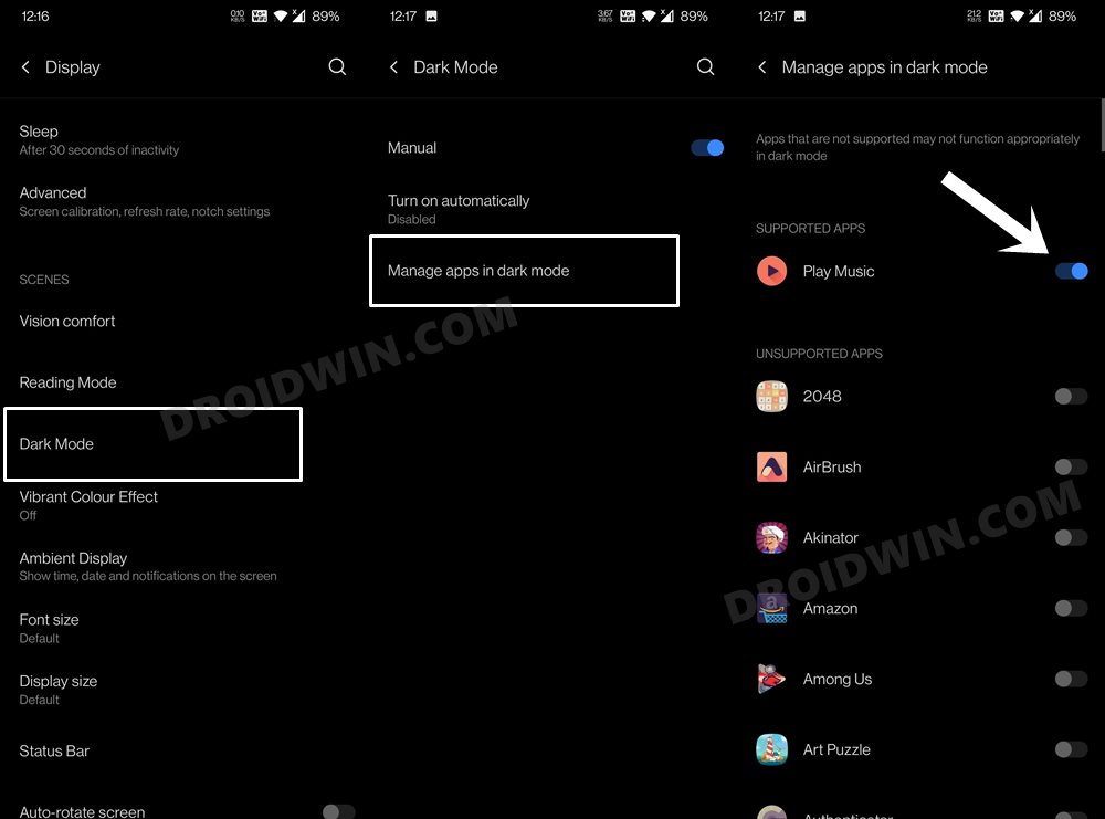 Fix Dark Mode switching white to black in app