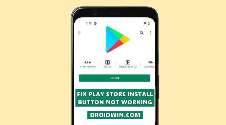 fix play store install button not working