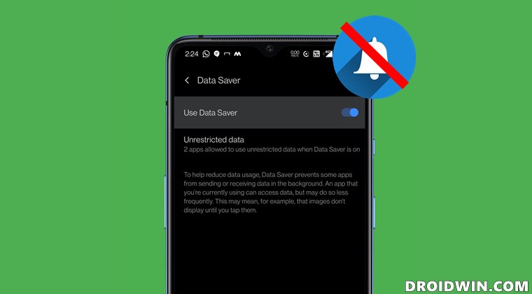 stop notifications in restricted mobile data