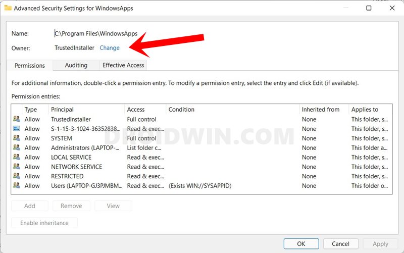 Open WindowsApps Folder