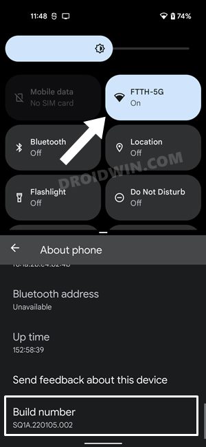 wifi toggle android 12
