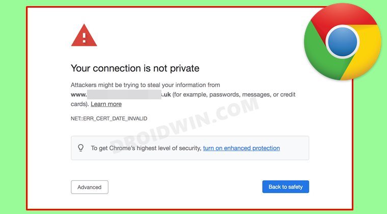 Fix Chrome Your connection is not private ERR_CERT_DATE_INVALID