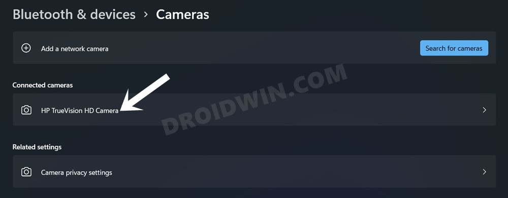 Fix camera Not Working in Windows 11 connected camera