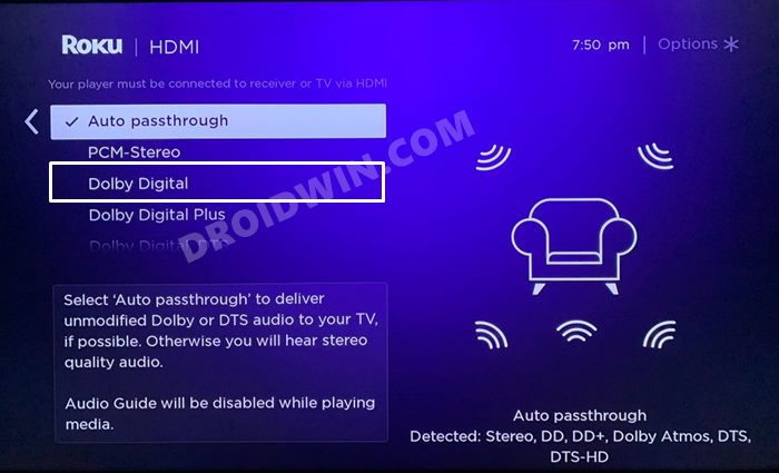 dolby digital roku apple tv app video not available error