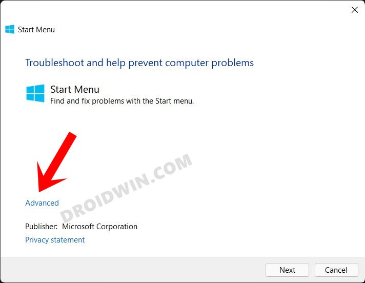 fix start menu not working in windows 11