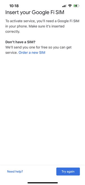 google fi sim not working iphone 13