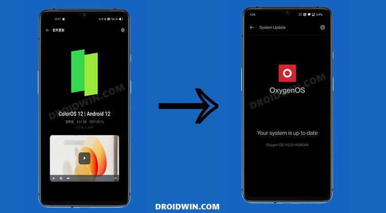 how to switch from coloros to oxygenos in oneplus 9 pro