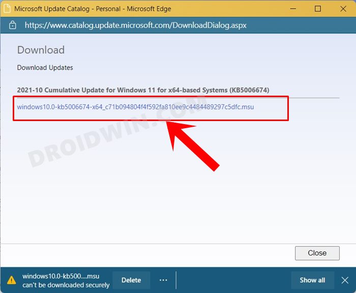 Manually Download a Particular Windows 11 Update